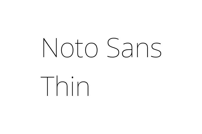 Noto Sans Thin Font - Graphic Design Fonts