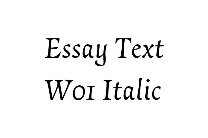 Essay Text W01 Italic Font - Free Font Download