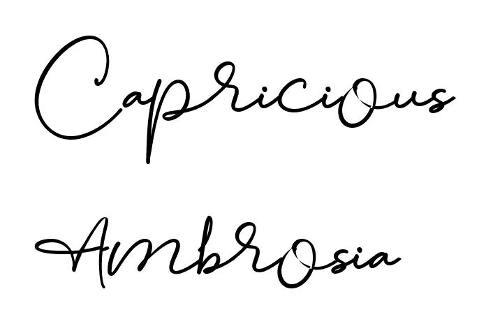 Capricious Ambrosia Font Free Font Download